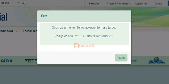 Erro esocial doméstico dezembro 2016