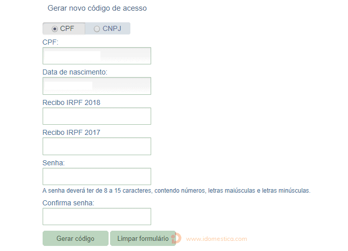 Código de Acesso Expirado no eSocial - Solução Passo a Passo Informar o número do recibo das duas últimas declarações do imposto de renda