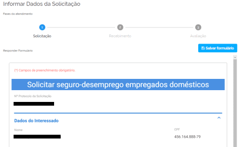 Passo a passo solicitação seguro desemprego empregada doméstica online 4/4