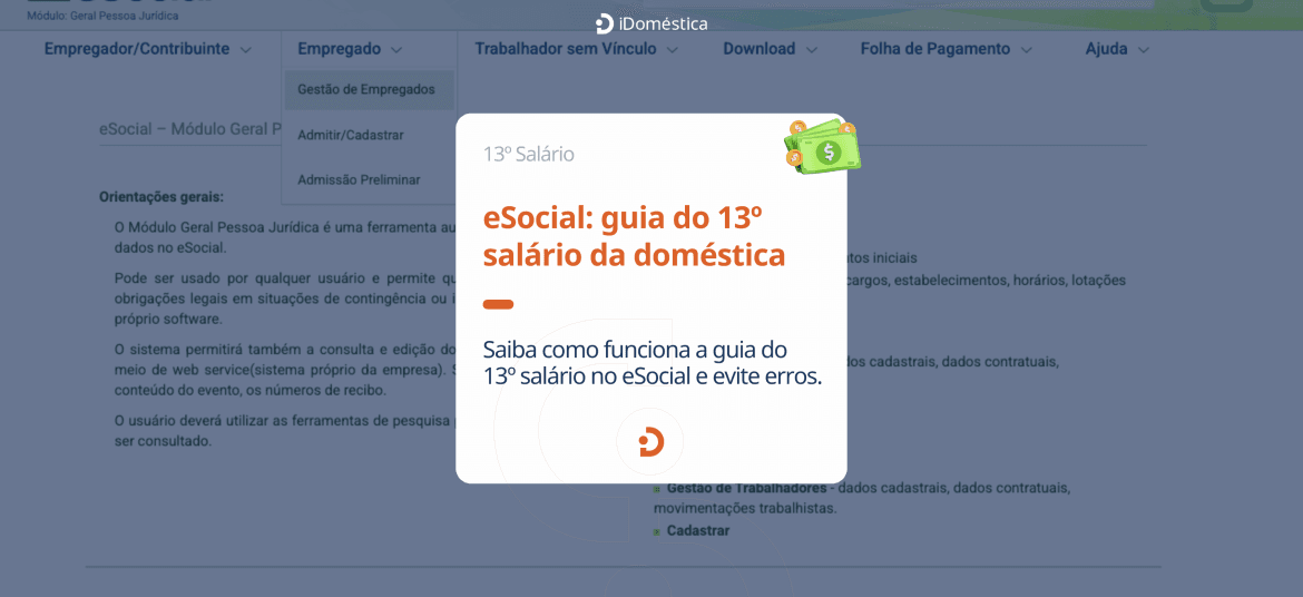 eSocial Doméstico e a guia do 13º salário 2025: entenda como o pagamento da guia do 13º salário 2025, quando é gerada, prazos legais e quais encargos estão incluídos.